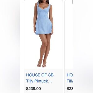 House of CB Tilly Pintuck dress in blue